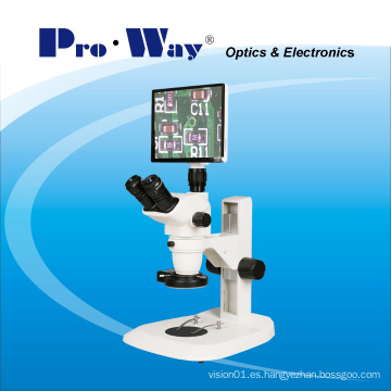 Microscopio estéreo profesional del zumbido de la pantalla de Digitaces del vídeo (ZTX-PW6745LCD)